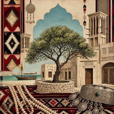 a tree in nature — Emirati Art Style