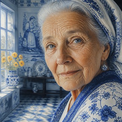 close-up portrait of an elderly person with expressive weathered features