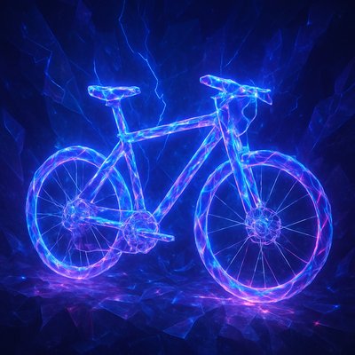 bicyle resting against a wall