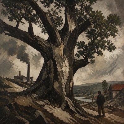 a tree in nature — Social Realism Art Style