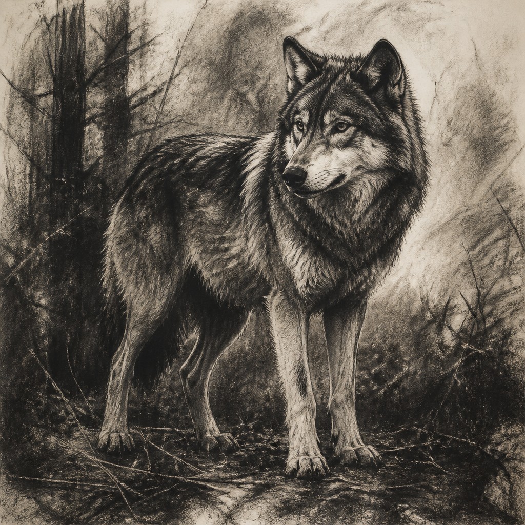 animal standing in natural pose