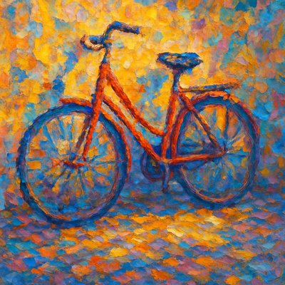 bicyle resting against a wall