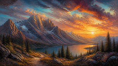 sweeping panoramic landscape with a dramatic sky