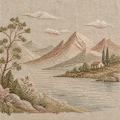 Hand Embroidery Illustration / Textile Art 2