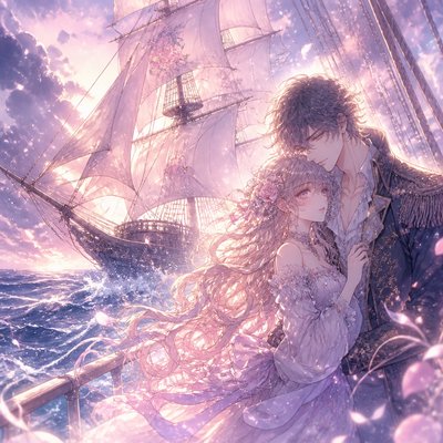 sailing ship on a stormy sea