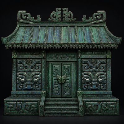 house with front view — Ancient Chinese Bronze Art Style