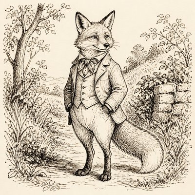 animal standing in natural pose — Pen and Ink Drawing Style