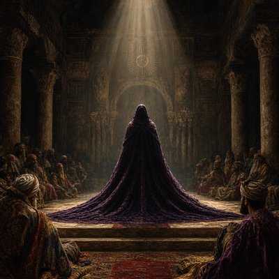 a painting of a woman in a purple gown