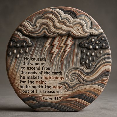Thunder only happens when its raining 
Psalms 135:7 (KJV+)
7 He causeth the vapours H5387  to ascend H5927  from the ends H4480 H7097  of the earth; H776  he maketh H6213  lightnings H1300  for the rain; H4306  he bringeth H3318  the wind H7307  out of his treasuries. H4480 H214 
Psalms 135:7 (ABP+)
7 Leading G321  clouds G3507  from G1537  the end G2078  of the G3588  earth, G1093  [2lightnings G796  3in G1519  4rain G5205  1he made]. G4160  The one G3588  leading G1806  winds G417  from G1537  his treasuries. G2344 G1473 

