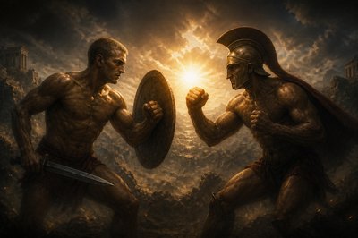 a couple of men standing next to each other