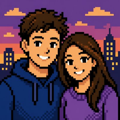 portrait of two people together