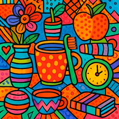 still life with everyday objects
