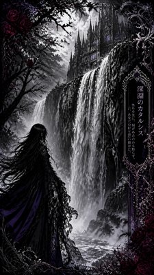 towering waterfall cascading down a cliff