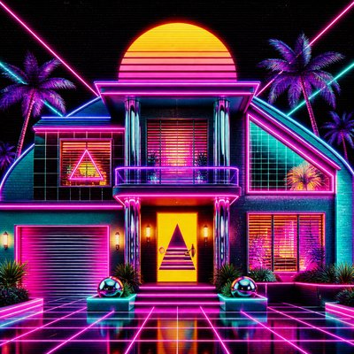 house with front view — 80s Retro Aesthetic