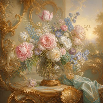 bouquet of flowers in a glass vase