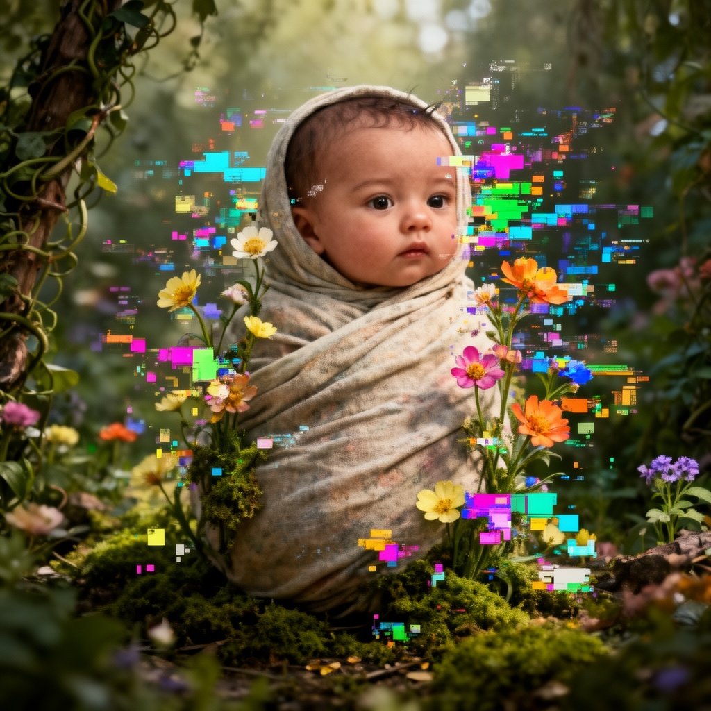 Olive skinned Baby in swaddling cloths