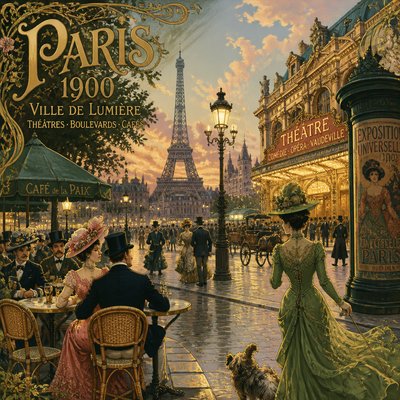 wide landscape with natural scenery — Belle Époque Art Style