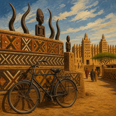 bicyle resting against a wall