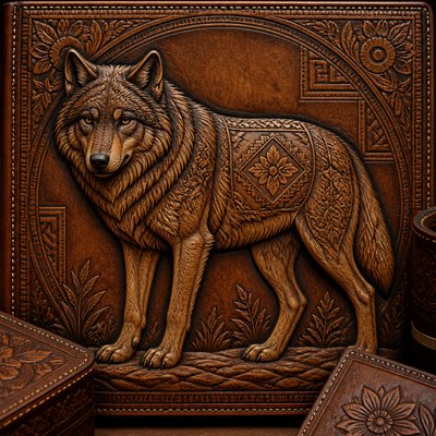 animal standing in natural pose — Leather Art Style