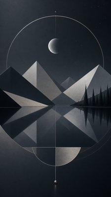 a tranquil mountain lake beneath a starry night sky, no people, no text