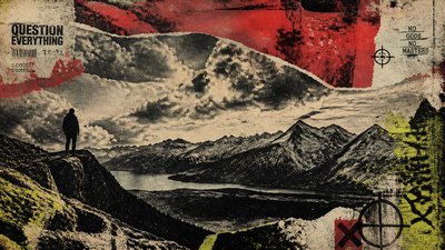 sweeping panoramic landscape with a dramatic sky
