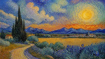 sweeping panoramic landscape with a dramatic sky