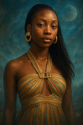 a painting of a woman in a dress