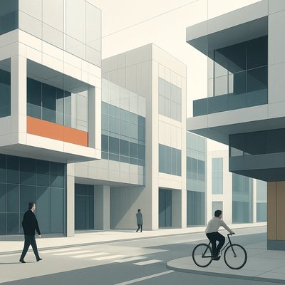 urban street with city activity