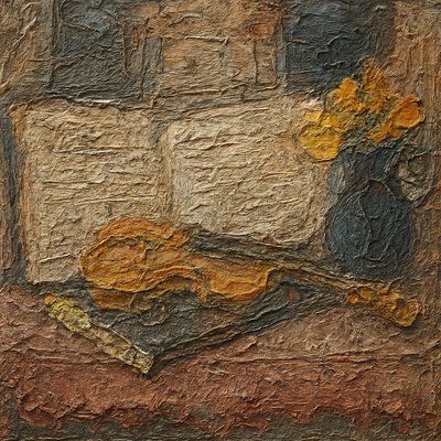 a painting of a violin and a vase of flowers