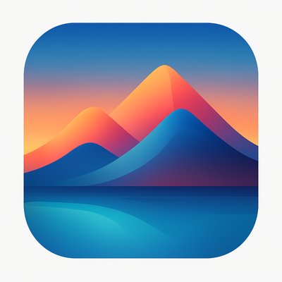 serene landscape with mountains and water