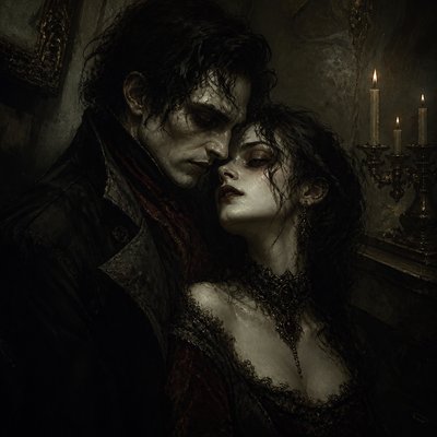 portrait of two people together — Gothic Horror Art