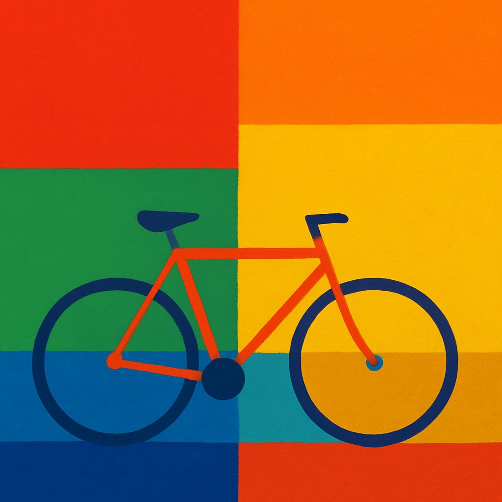 bicyle resting against a wall