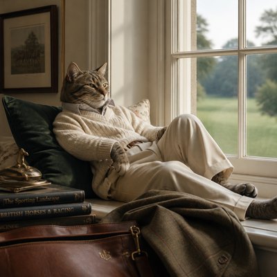a cat lounging in a sunlit window