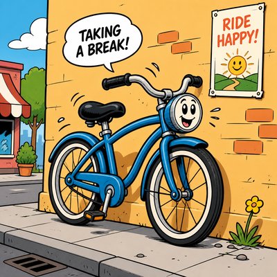 bicyle resting against a wall