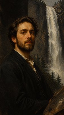 towering waterfall cascading down a cliff