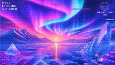 a sweeping aurora over a frozen lake, no people