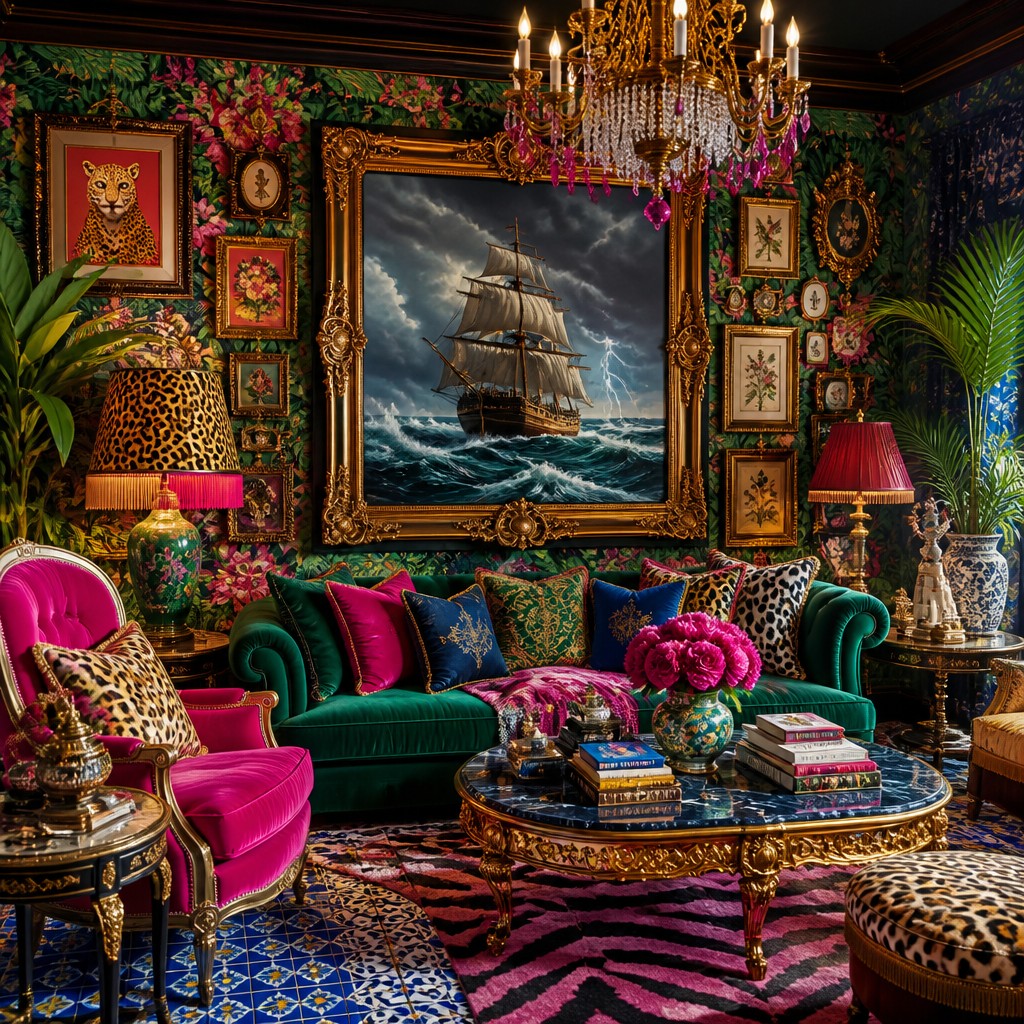 sailing ship on a stormy sea — Maximalist Interior Design