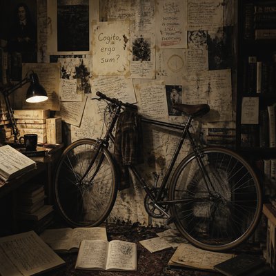 bicyle resting against a wall — Chaotic Academia Aesthetic
