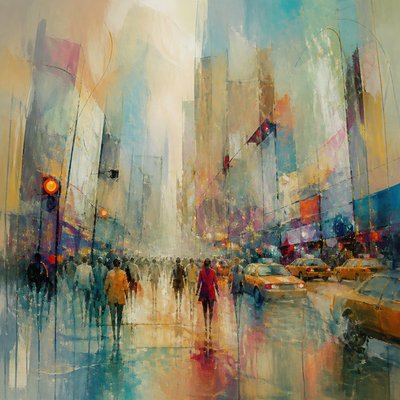 urban street with city activity