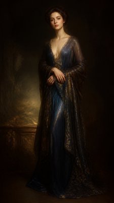 full-length portrait of an elegant figure