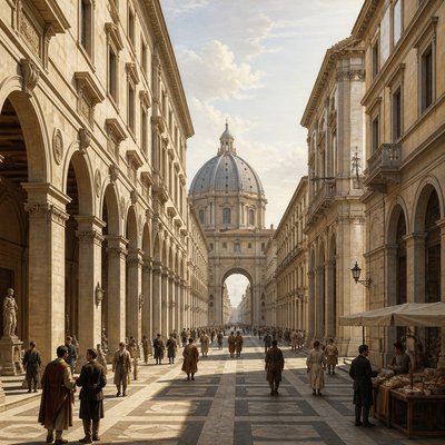urban street with city activity