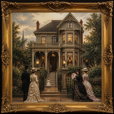 house with front view — Victorian Art Style