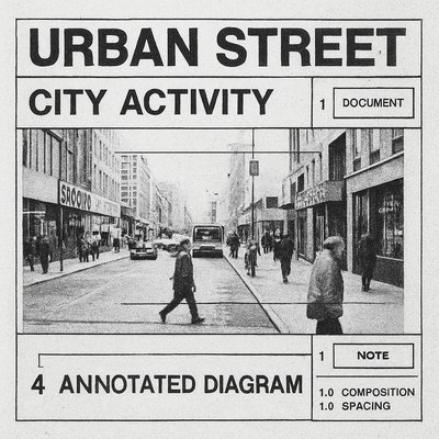 urban street with city activity