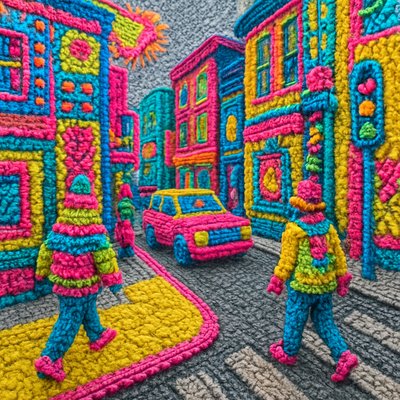 urban street with city activity