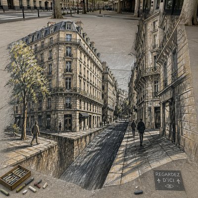 3D Illusion Street Art Style Style Transfer Example