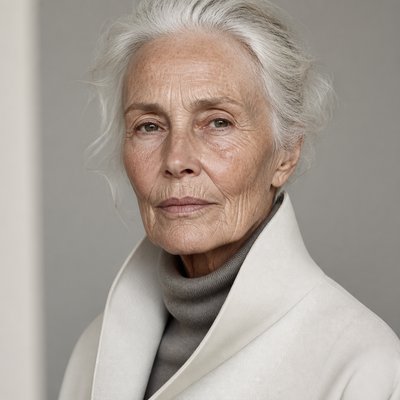 close-up portrait of an elderly person with expressive weathered features