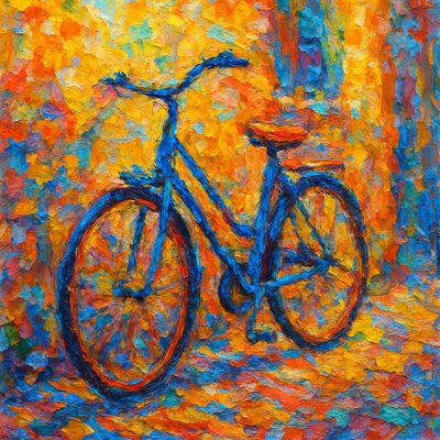 bicyle resting against a wall
