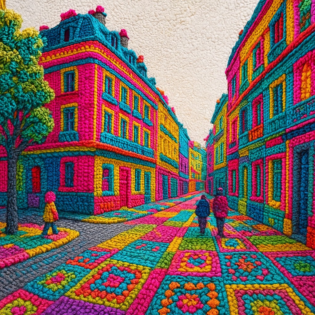 Yarn Bombing Street Art Style Style Transfer Example