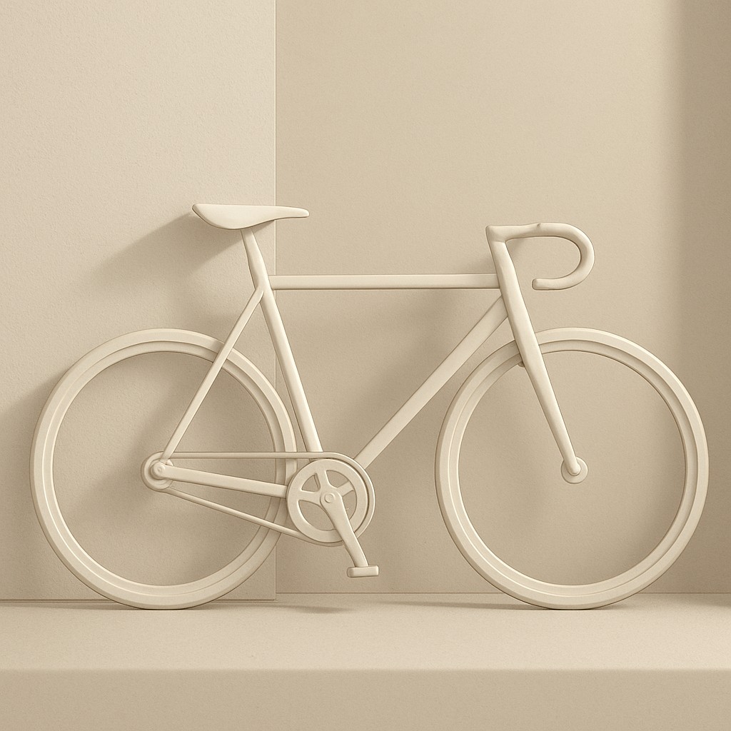 bicyle resting against a wall