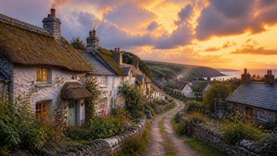 sweeping panoramic landscape with a dramatic sky